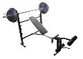 Flat Incline Decline Bench Press With 50Kg Barbell Rubber Set 